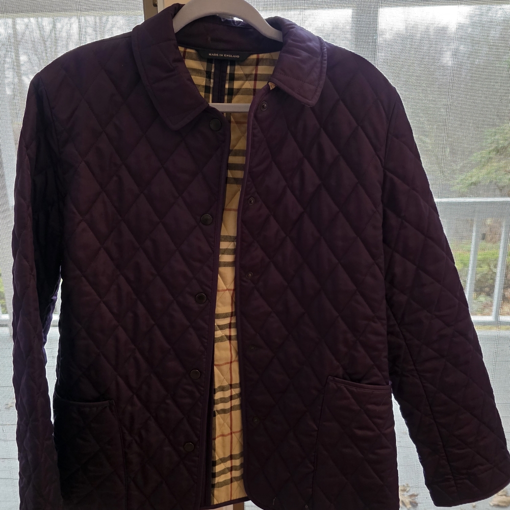 Burberry Quilted Jacket in Deep Purple